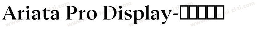 Ariata Pro Display字体转换
